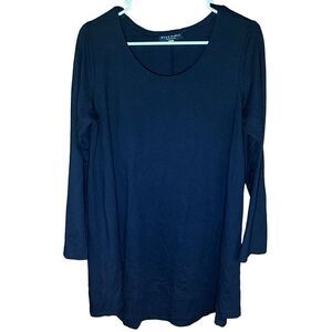 Women's Stretch Modal Blend Black Bryn Walker Scoop Neck Minimal Lagenlook Tunic